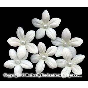  Set of 6 Pearl Silk Stephanotis Flower Bridal Hair Pins 
