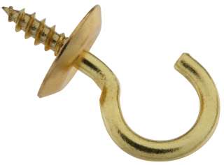 Stanley Hardware 759010 6 Count 5/8 inch Solid Brass Cup Hooks 