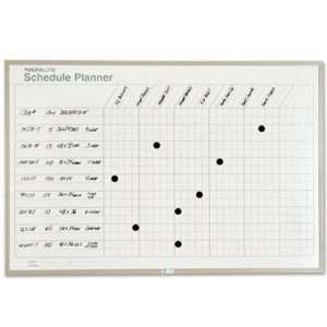 Schedule Planning Board with Magnetic Accessories   Porcelain On Steel 