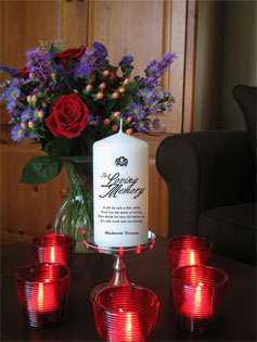   Custom In Loving Memory Candles from Goody Candles Photo Candles