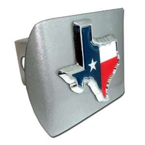  State of Texas Flag Brushed Chrome Hitch Cover Automotive