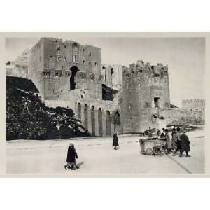  1937 Castle Gate Citadel of Aleppo Syria Photogravure 