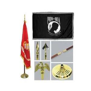  POW/MIA 3ft x 5ft Indoor Flag Flagpole Base and Tassel 