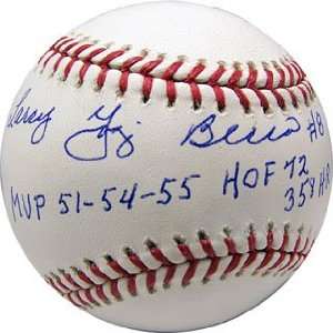Autographed Yogi Berra Ball   with MVP 515455 HOF 72 358 HR 