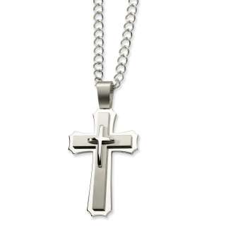 Stainless Steel Cross Pendant Necklace  