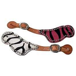 Spotted Zebra Shaped Spur Straps NEW  