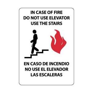 M740AB   In Case Of Fire Do Not Use Elevator Use Stairs , Bilingual 14 