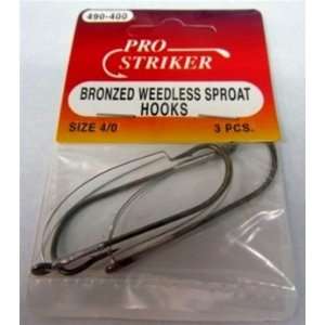   Striker 4/0 Bronzed Weedless Sproat Hooks   3 pk.