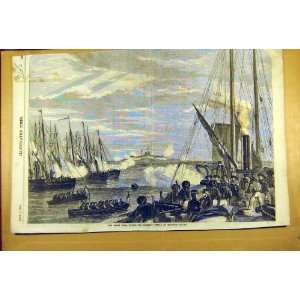  1856 Grand Naval Review Gun Boat Attack Southsea Castle 