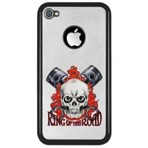  iPhone 4 or 4S Clear Case Black King of the Road Skull 