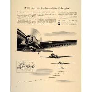   Lines Airline Plane Business Route   Original Print Ad