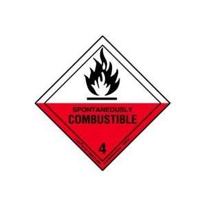  Spontaneously Combustible Label, Worded, Vinyl, Roll of 