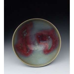  One Jun Ware Red Splashed Porcelain Bowl, Chinese Antique 