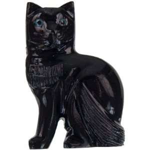  Spirit Animal Carving 3 inch Cat Black Onyx (each