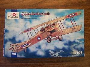 AMODEL 1/72 SPAD S.A.4 #7261 COMPLETE WWI FRENCH FIGHTER/RUSSIAN 