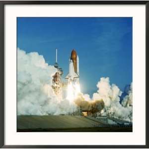 Challenger Space Shuttle Lifting off Launch Pad Framed Photographic 