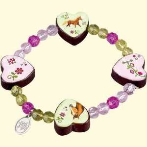  Pferdefreunde Bracelet with wooden hearts Toys & Games