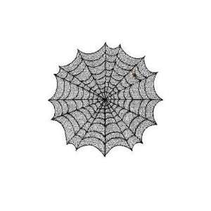   Spider Web 30 Inch Table Topper with Spider, Black