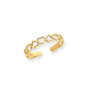  Open Hearts Toe Ring in 14 Karat Gold Jewelry