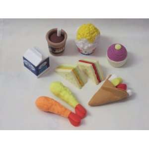   , Cupcake, Chocolate Shake, & Lemon Snow Cone Erasers Toys & Games