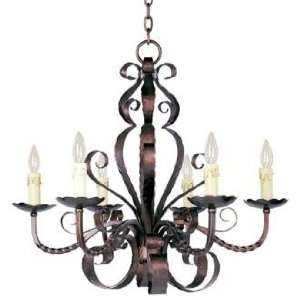  Aspen Collection Six Light Large Candle Chandelier