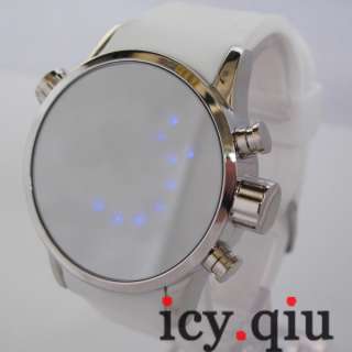 Blue LED Digital Watch /new circle magic mirror sport boys girls 