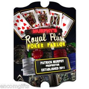 Vintage Personalized Poker Man Cave Bar Pub Wall Sign  
