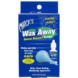 Macks Wax Away Earwax Removal System w/ Bulb Syringe (Quantity of 4)