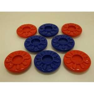  8 Sun Glo Spangler Deluxe Puck Tops Red/Blue Sports 