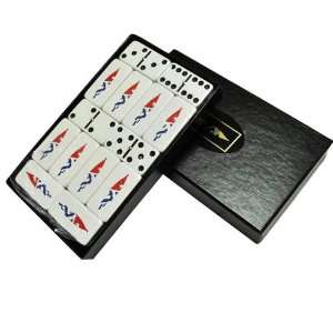  White Double Six Domino with Specialty Cuban Flag Engraved 