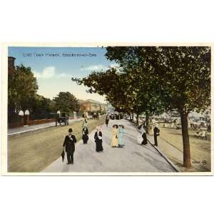 1910 Vintage Postcard Cliff Town Parade   Southend on Sea England UK