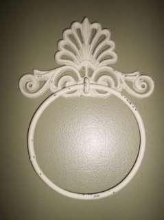 This listing is for 1 Victorian Cast Iron Towel Ring. It has a Shabby 