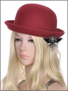 SH Red Black Ceremonial Fashion Lady Formal Hat Cap Enchanting Party 