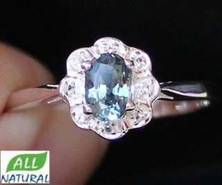 Ceylon Natural Gem Quality Bi Color Sapphire & W.Topaz Ring 925 .99 No 