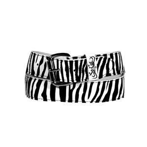  Socal Zebra Leather Belt Size S/M