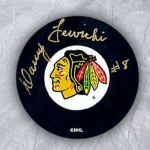  DANNY LEWICKI Chicago Blackhawks SIGNED Hockey Puck 