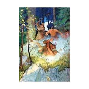 The Fight in the Forest 28x42 Giclee on Canvas 