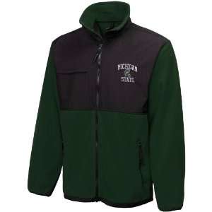  Michigan State Spartans Green Black Beacon Full Zip Jacket 