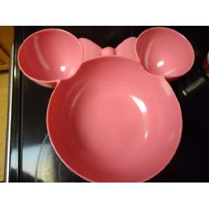 Disney Minnie Mouse Head Shape Large Chip & Dip Bowl   Pink Melamine 