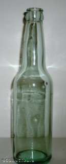 Green, Long Neck Bottle, Antique, Owens Glass  