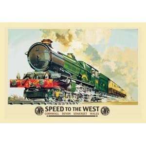 Vintage Art Speed to the West   00961 6