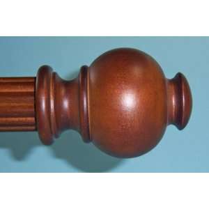  Button Wood Finial in Coffee finish for a 1 3/8 dowel rod 