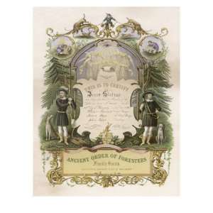  Certificate of Membership of James Stedman in the Ancient Order 