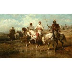  Hand Made Oil Reproduction   Adolf Schreyer   24 x 14 