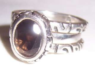 Silpada Size 8 Sterling Silver Smoky Quartz Stack Ring R1384 Retired 