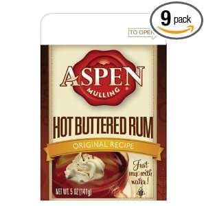 Aspen Mulling Hot Buttered Rum, 5 Ounce (Pack of 9)  