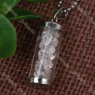 1P Clear Crystal Chip Beads Glass Column COOL Pendant  