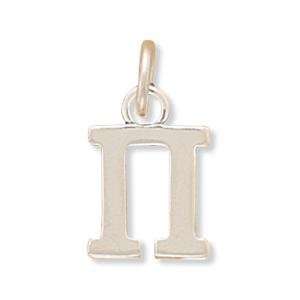  Greek Alphabet Letter   Pi Charm Sterling Silver Jewelry