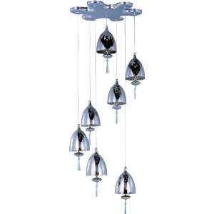 Chute Collection 7 Light 15 Polished Chrome Pendant and Mirror Chrome 