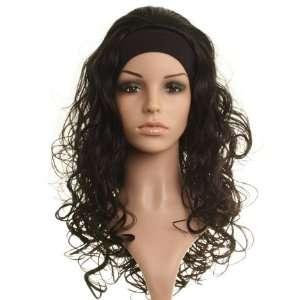  Long Black Curly 3/4 Wig Half Wig Hairpiece Beauty
